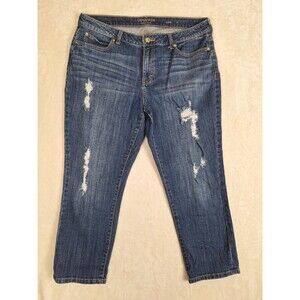 Jennifer Lopez Capri Jeans Womens 14 Blue Med Wash Mid Rise Stretch 34x24